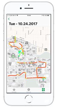 Smart phone displaying campus map