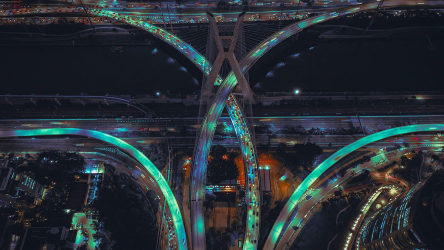 aerial view of expressway